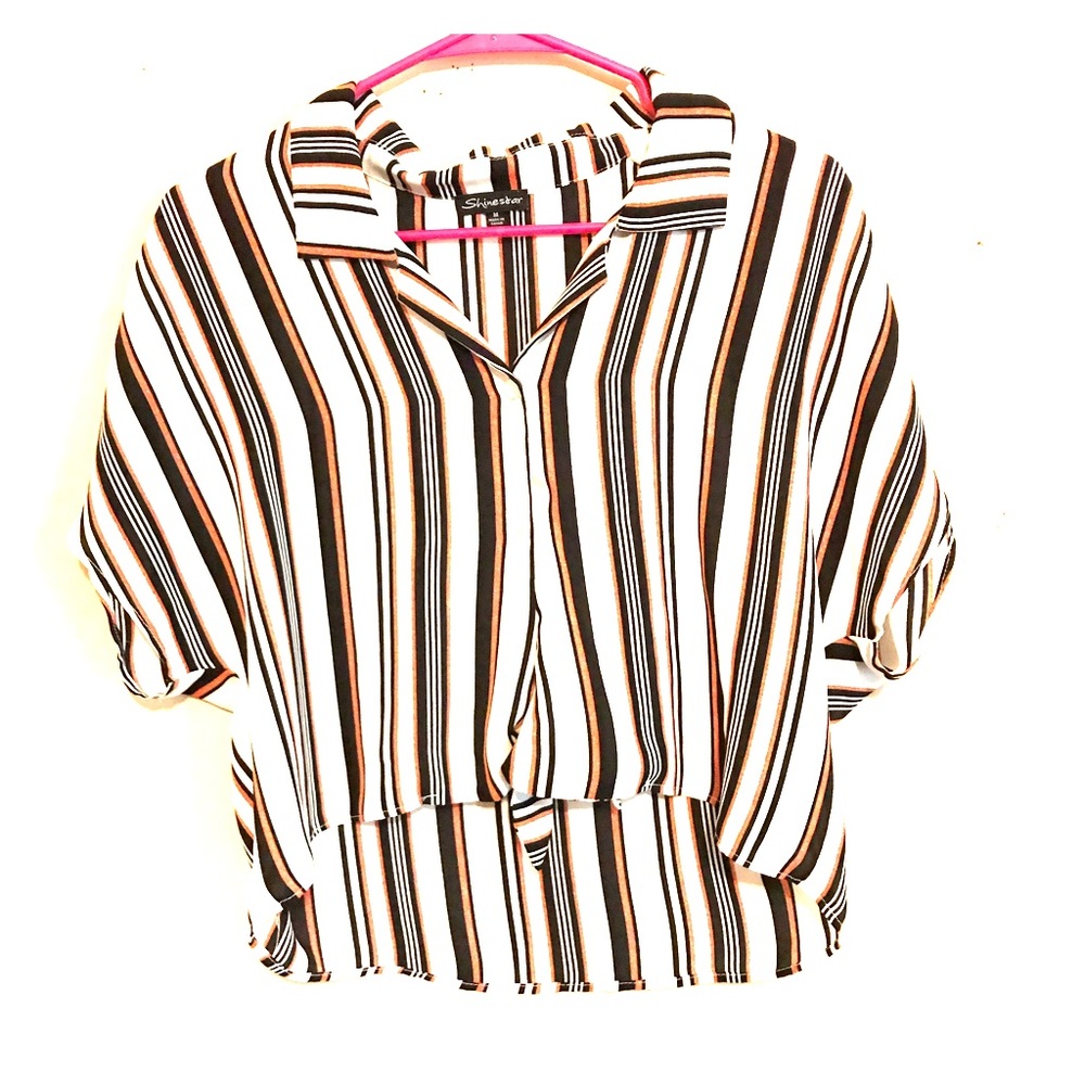 Multicolored “Shinestar” cropped shirt